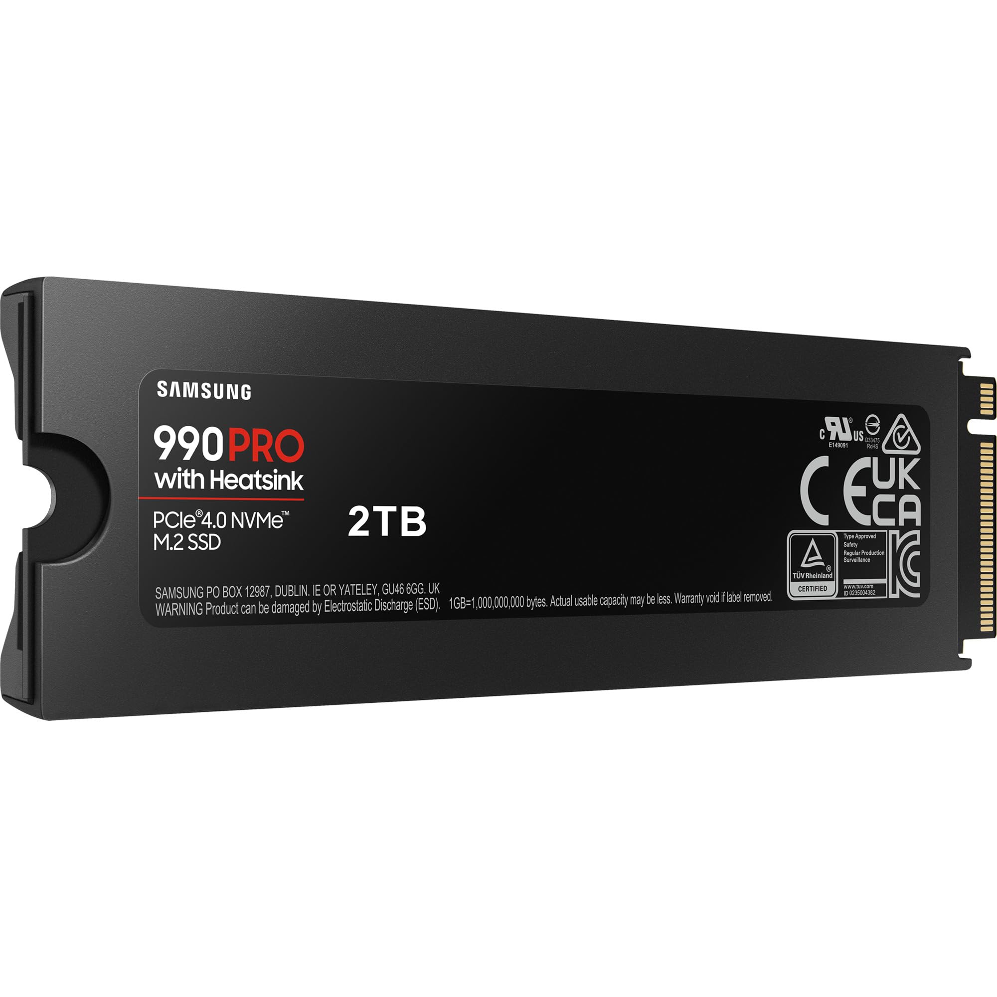 Ultra-fast PCIe 4.0 NVMe M.2 SSD with Samsung 990 PRO heatsink.
